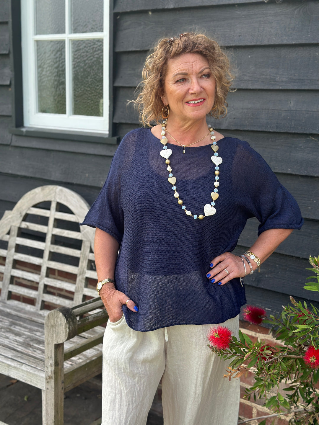 Lightweight Throw Over Top | Navy