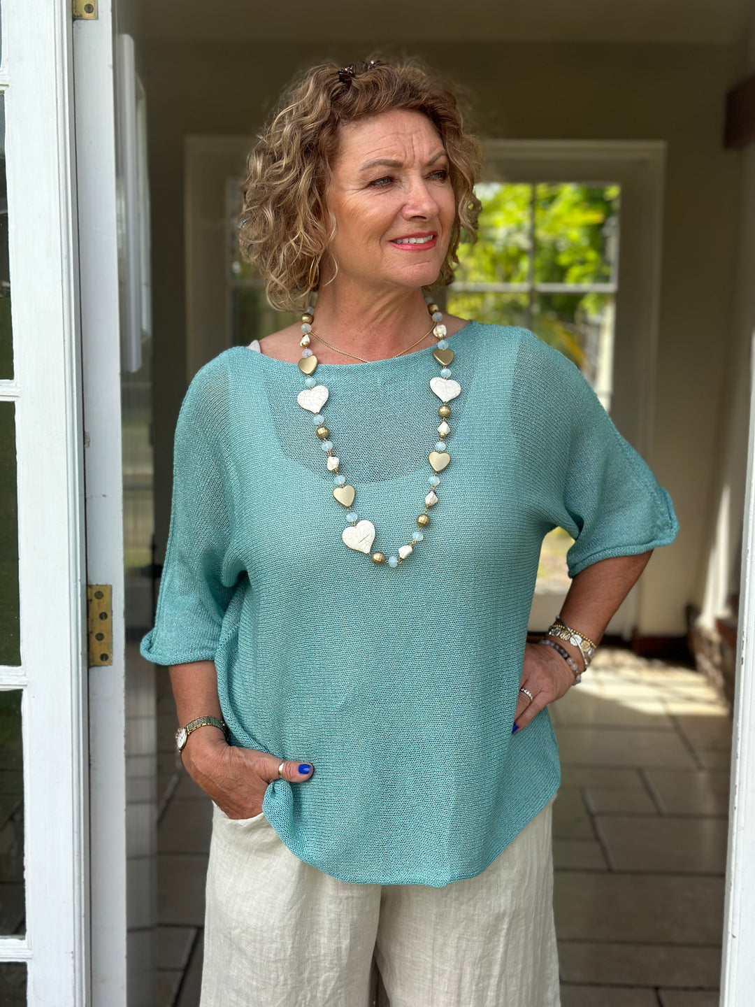 Lightweight Throw Over Top | Turquoise