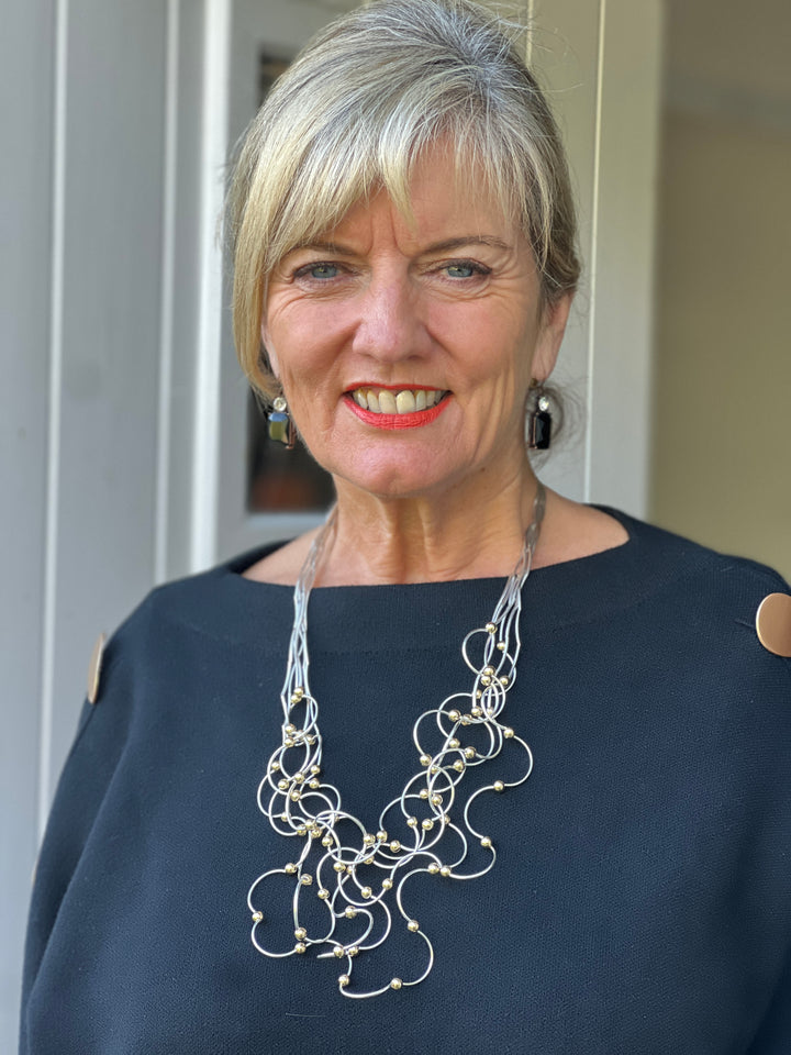 Twisted Bead Lightweight Strand Necklace | Gold