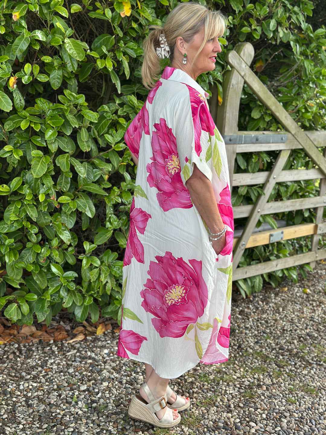 Tropical Bloom Tunic Dress | Fuchsia