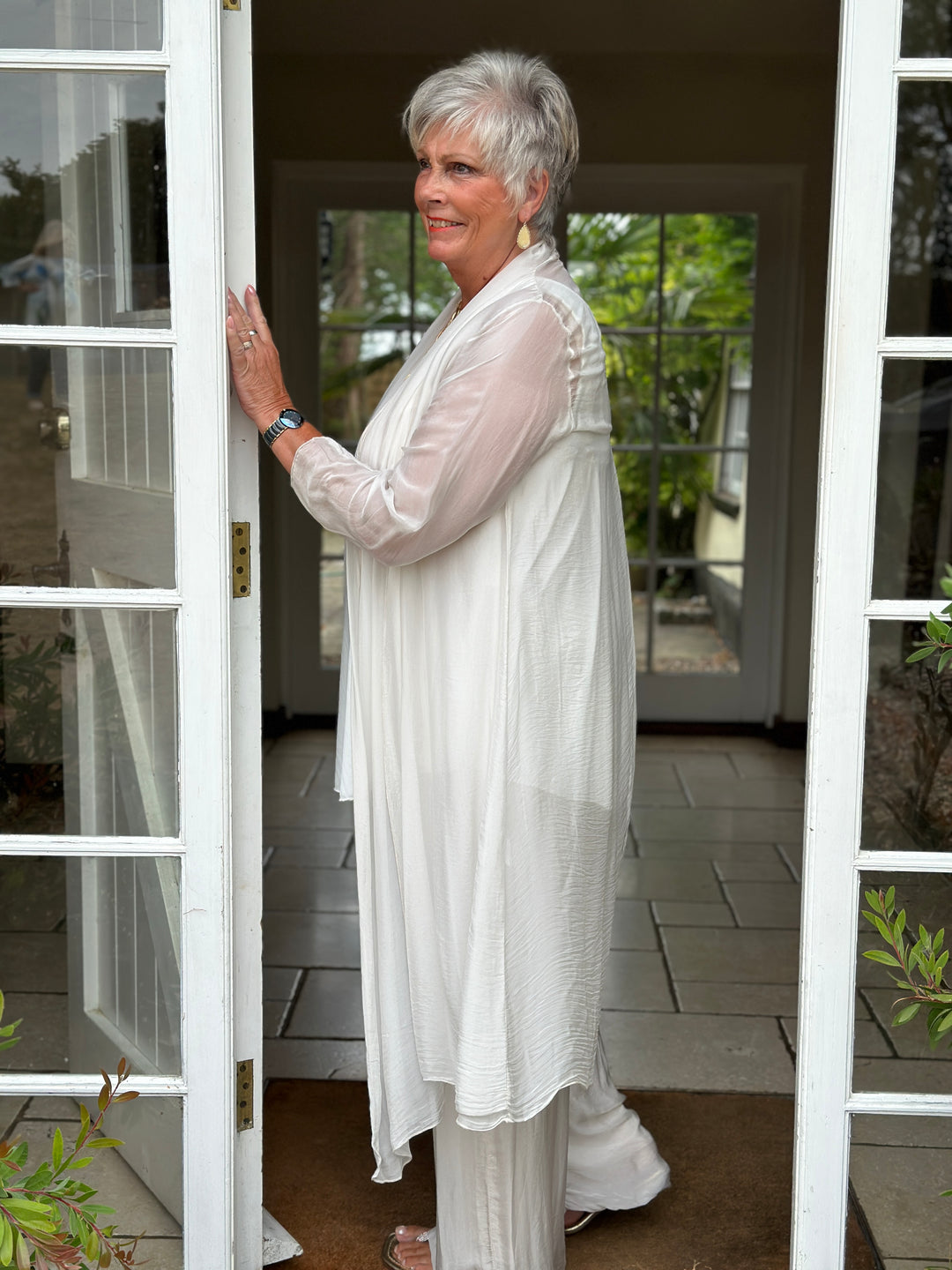 Longline Waterfall Cardigan | Ivory