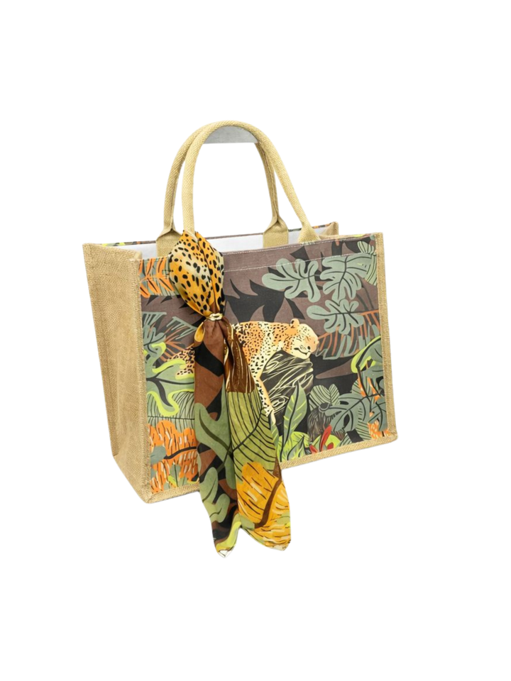 Bright Multi Summer Set Bag & Two Scarves - Malissa J | Khaki