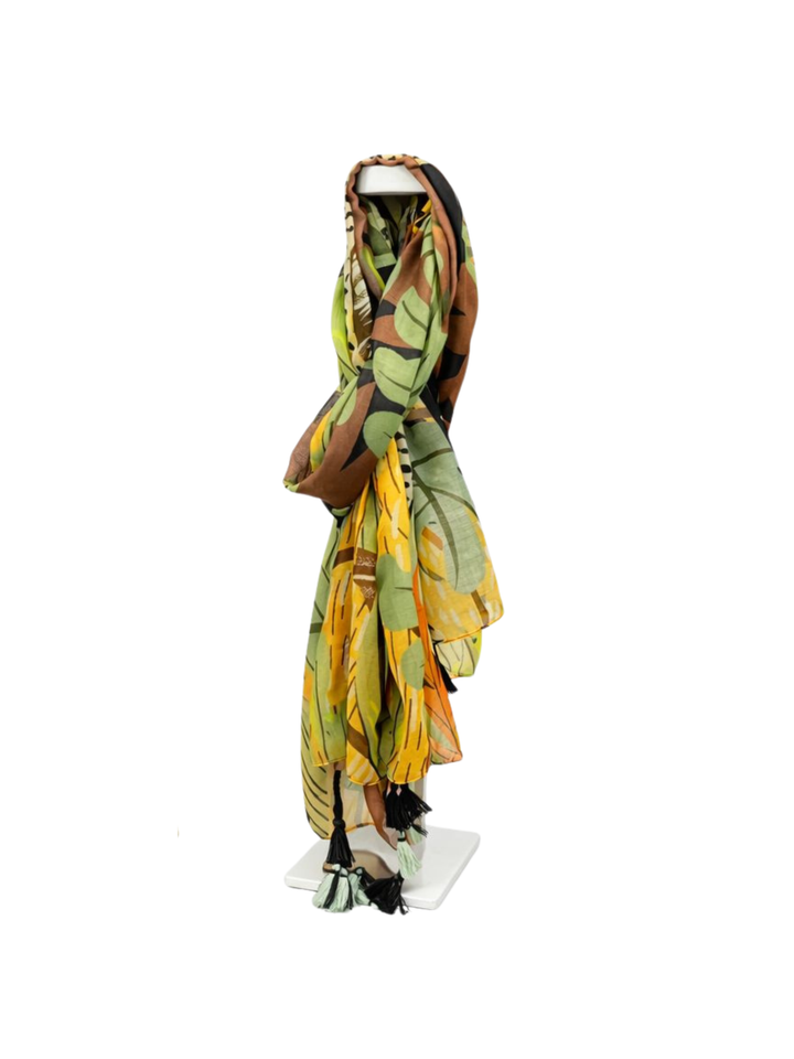 Bright Multi Summer Set Bag & Two Scarves - Malissa J | Khaki