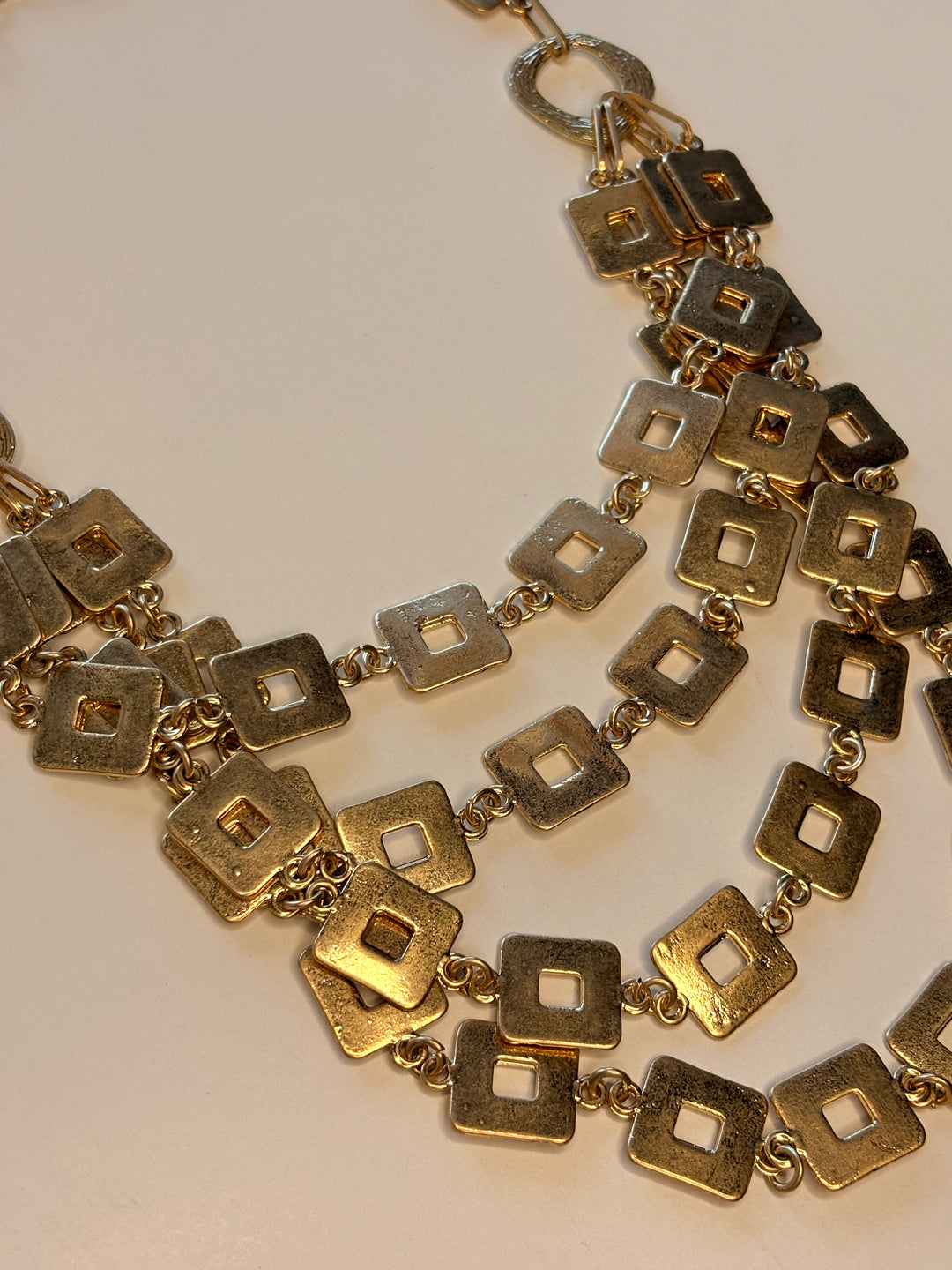 Mini Square Chain Necklace | Gold