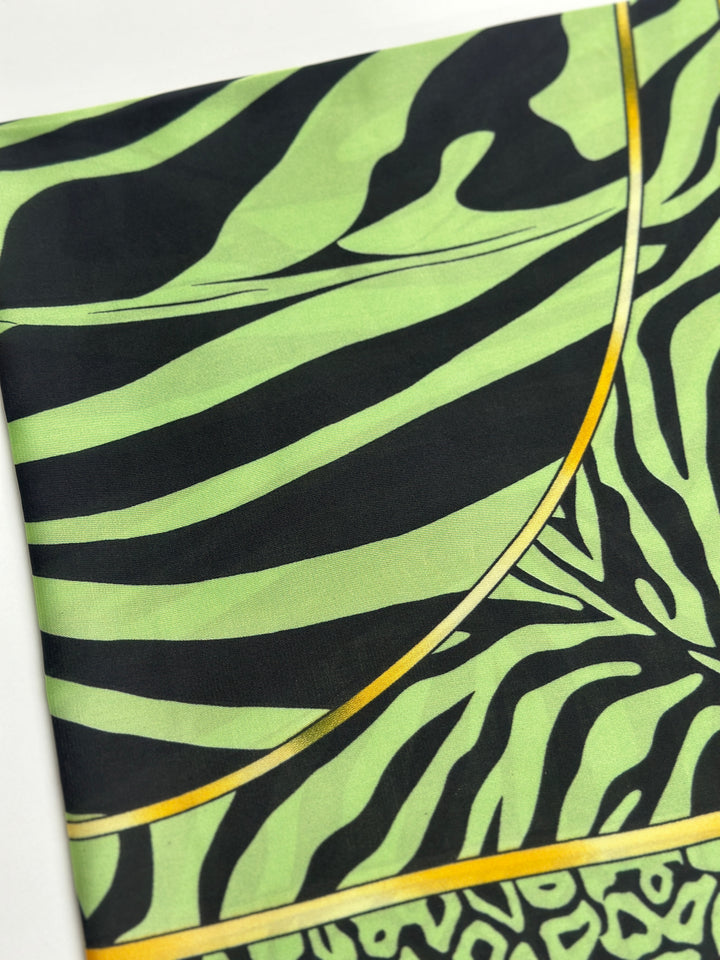 Handbag & Neck Scarf | Green Bold Print