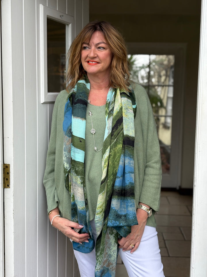 V-Neck Knitted Jumper | Sage