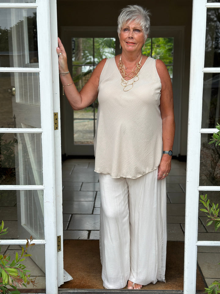 Swing Back Vest Top | Stone