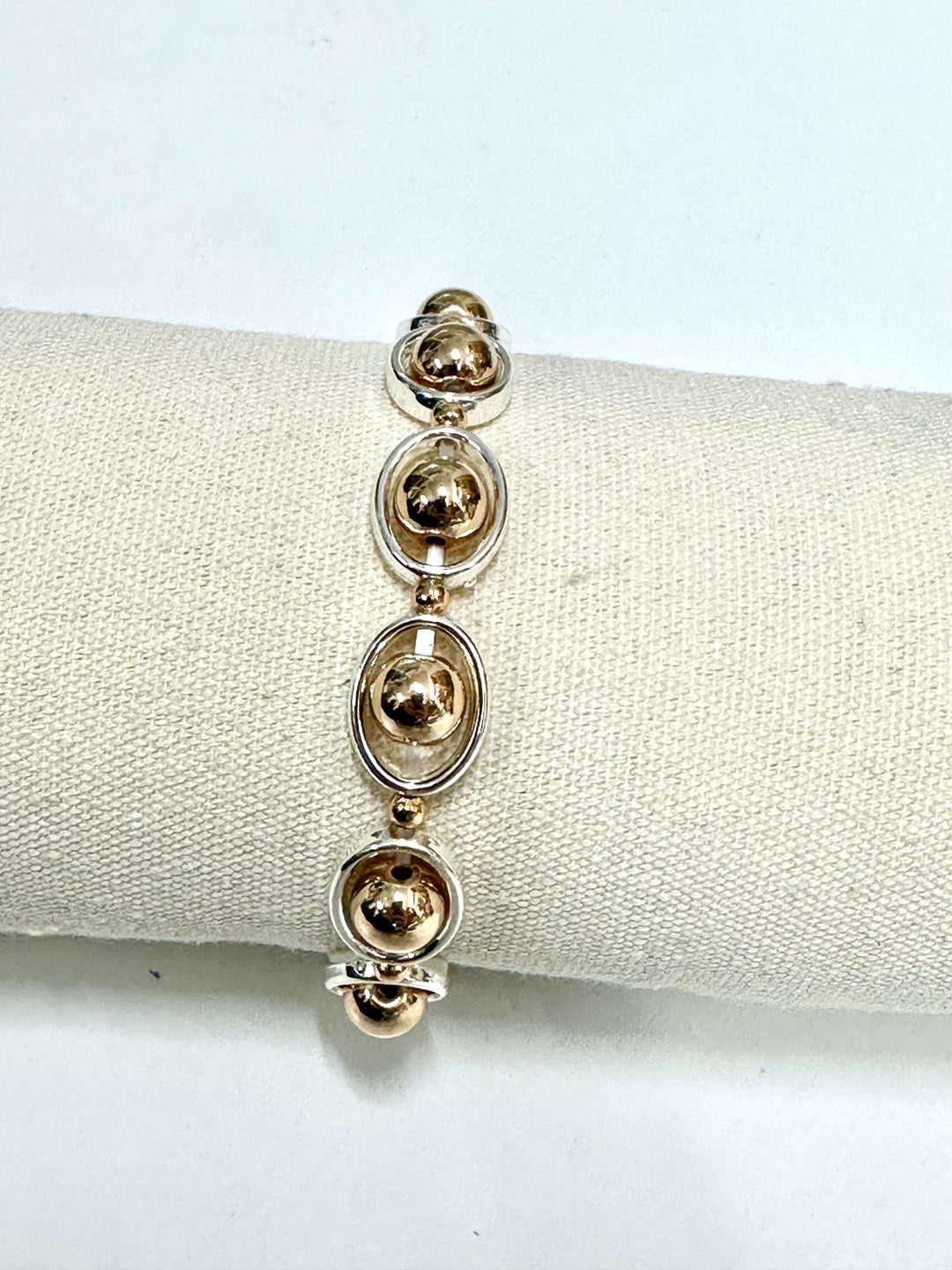 Orbit Bead Bracelet | Silver & Rose Gold