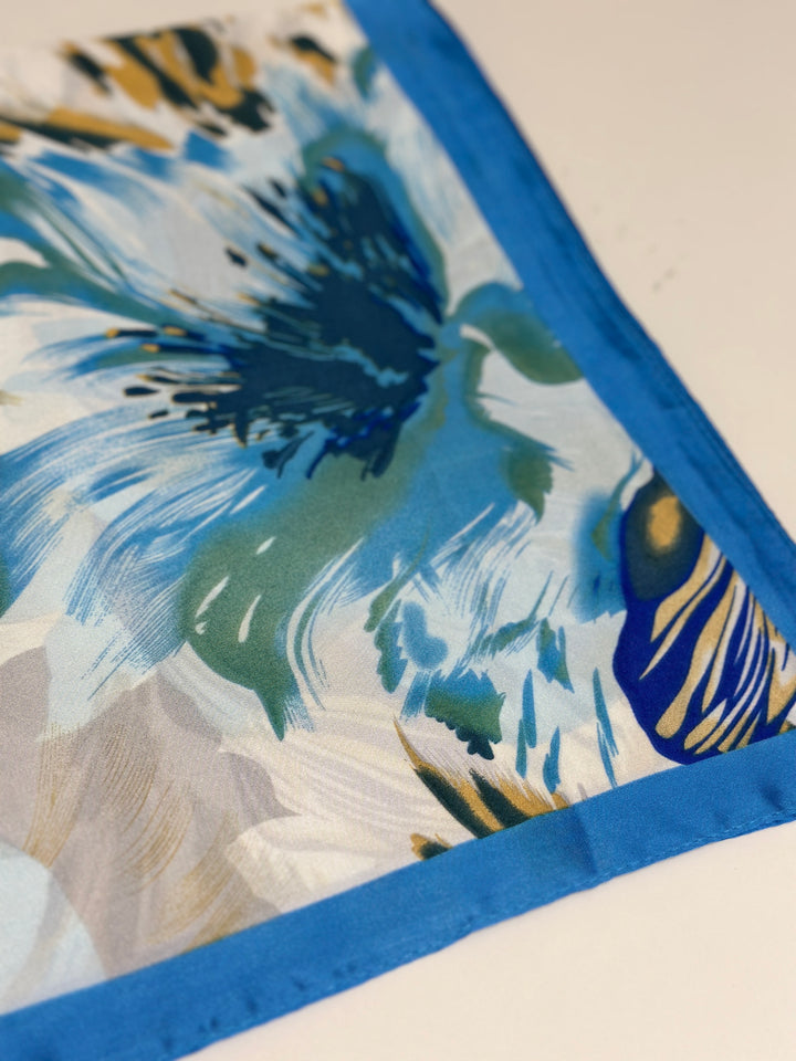 Handbag & Neck Scarf | Blue Floral