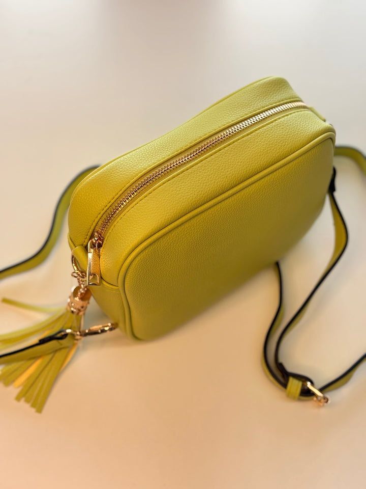 Faux Leather Cross Body Bag | Lime