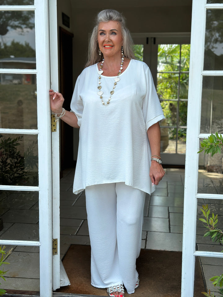 Two-Piece Comfort Co-ord Set | White
