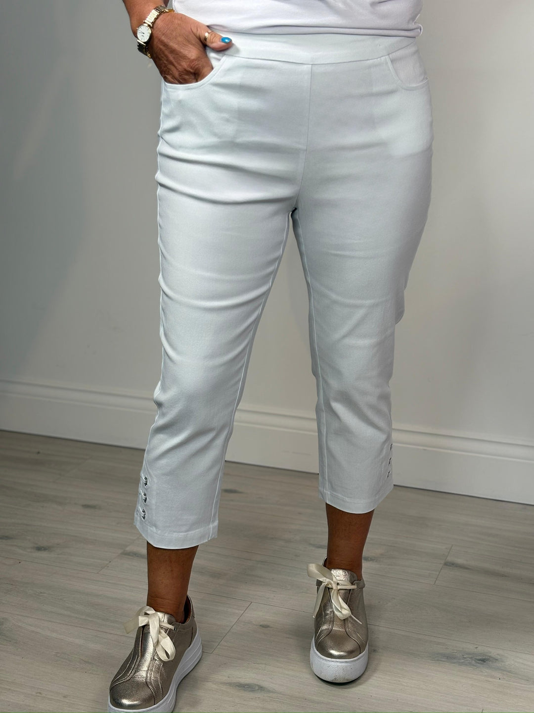 PINNS Slim Fit Crop Trouser 302C | White