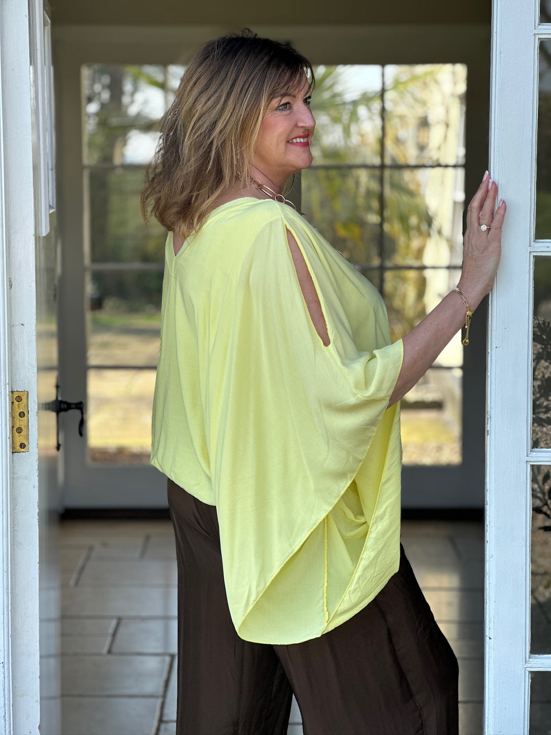 Floaty Cold Shoulder Blouse | Lemon