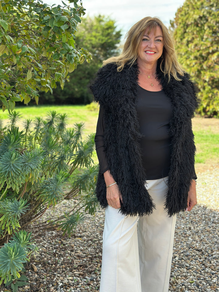 Shaggy Faux Fur Gilet - Malissa J | Black