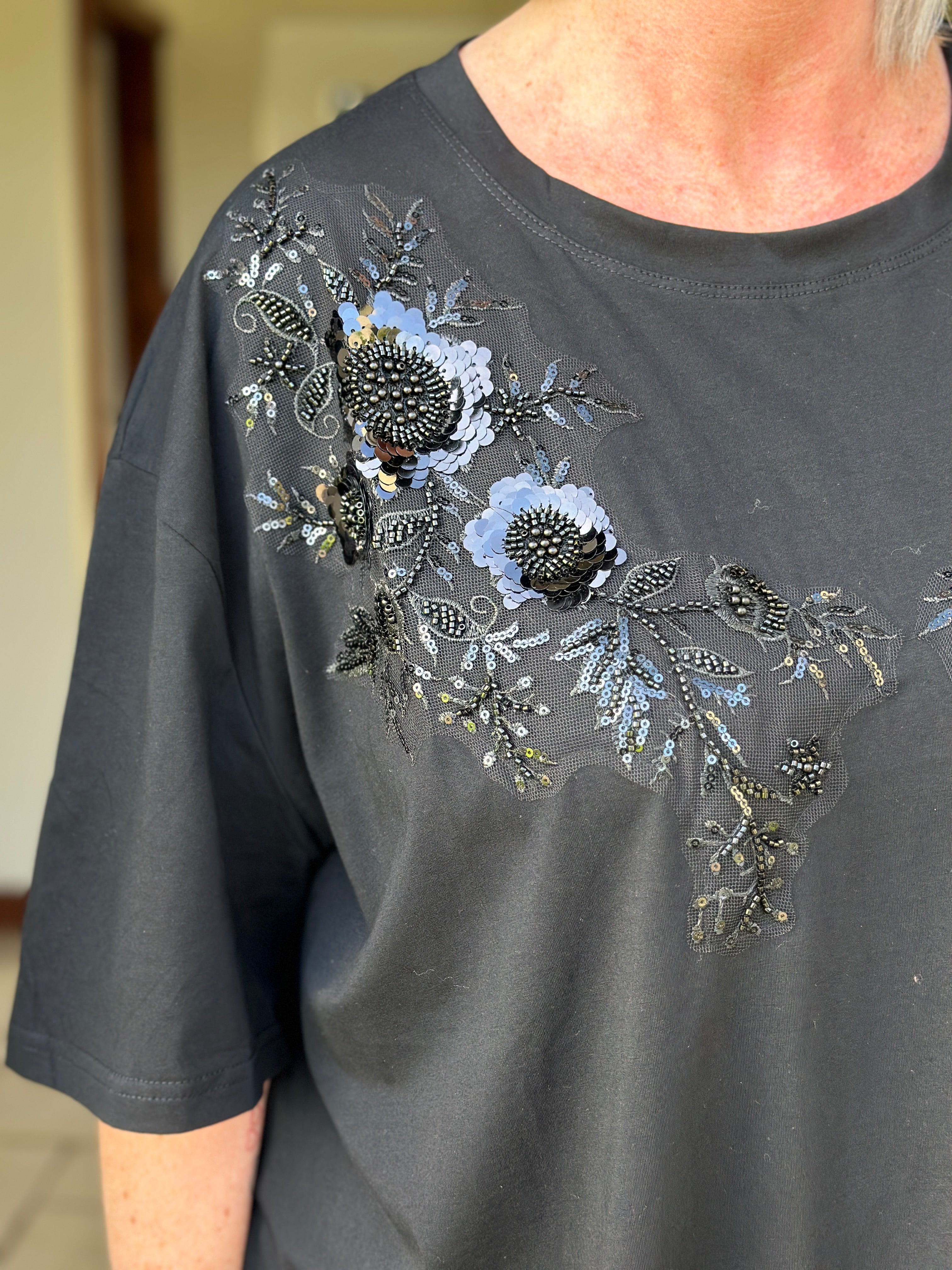 sequin longline top