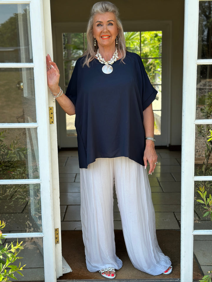 Oversized Staple Top | Navy
