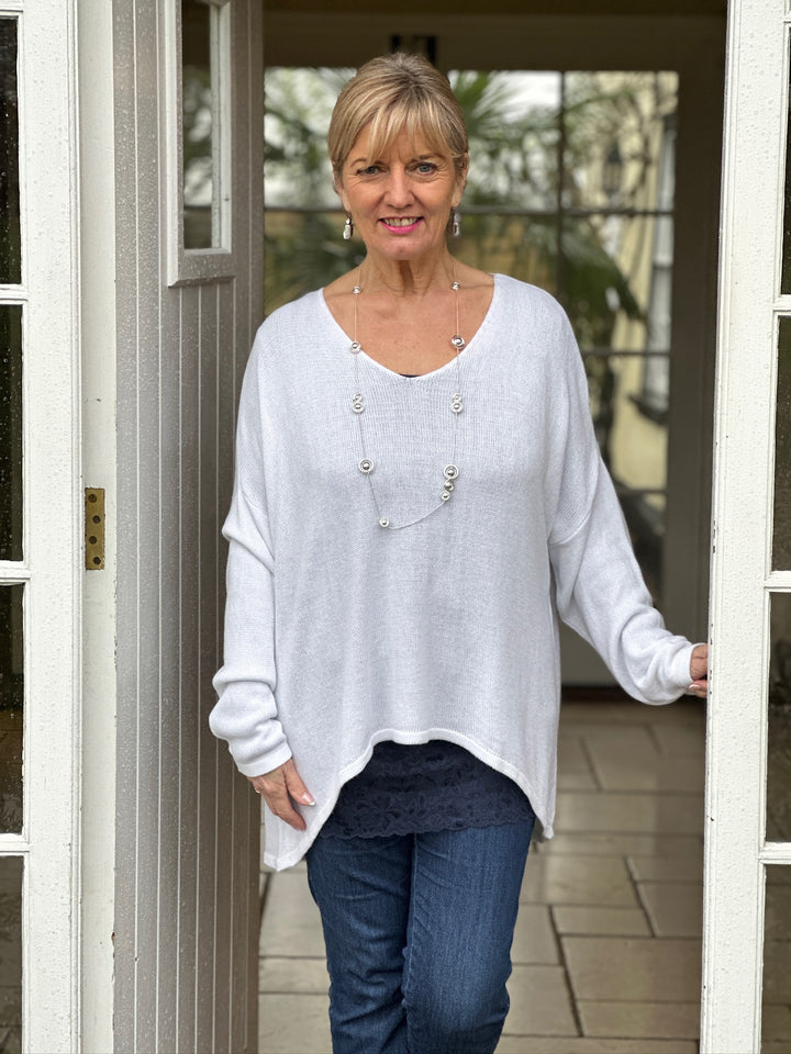 Lightweight Spring & Summer Knit | White - Mandy's Heaven 