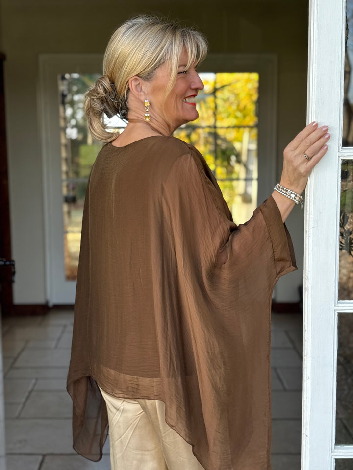 Mia Silk Blouse | Brown