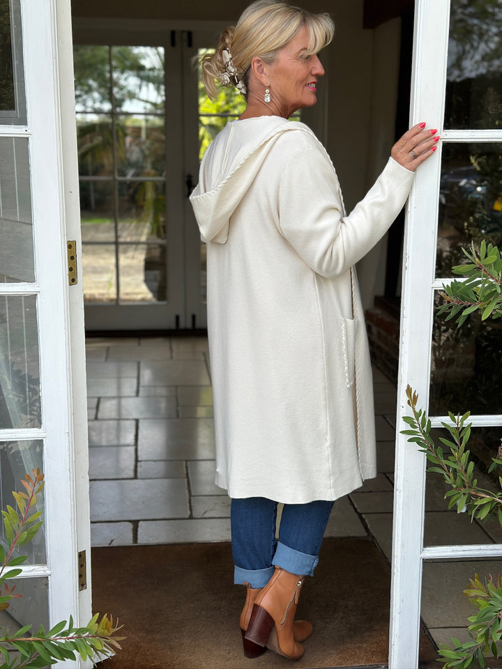 Luxurious Hooded Cardigan | Cream