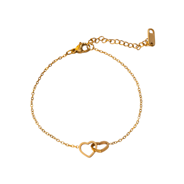 Linked Heart Bracelet | Gold