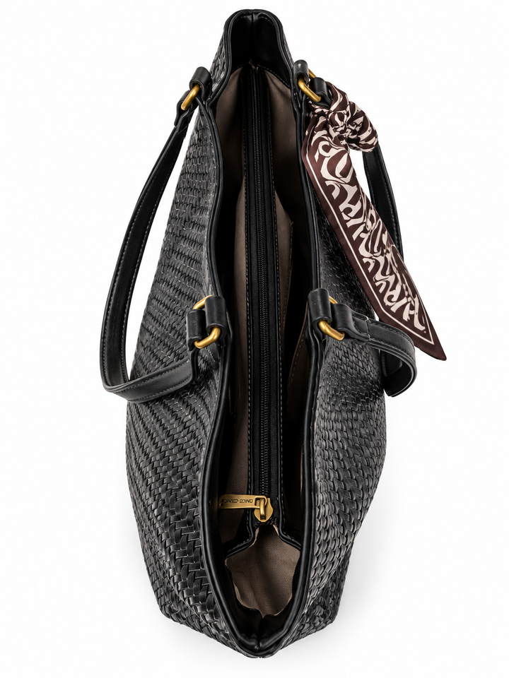 David Jones Woven Shoulder Bag | Black