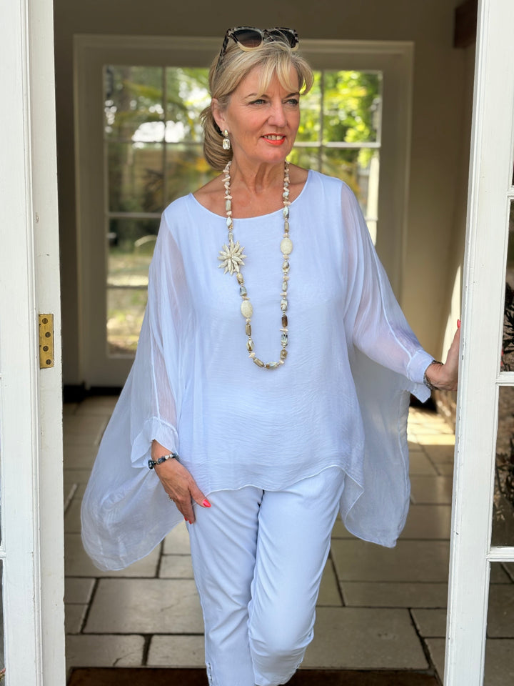 Mia Silk Blouse | White