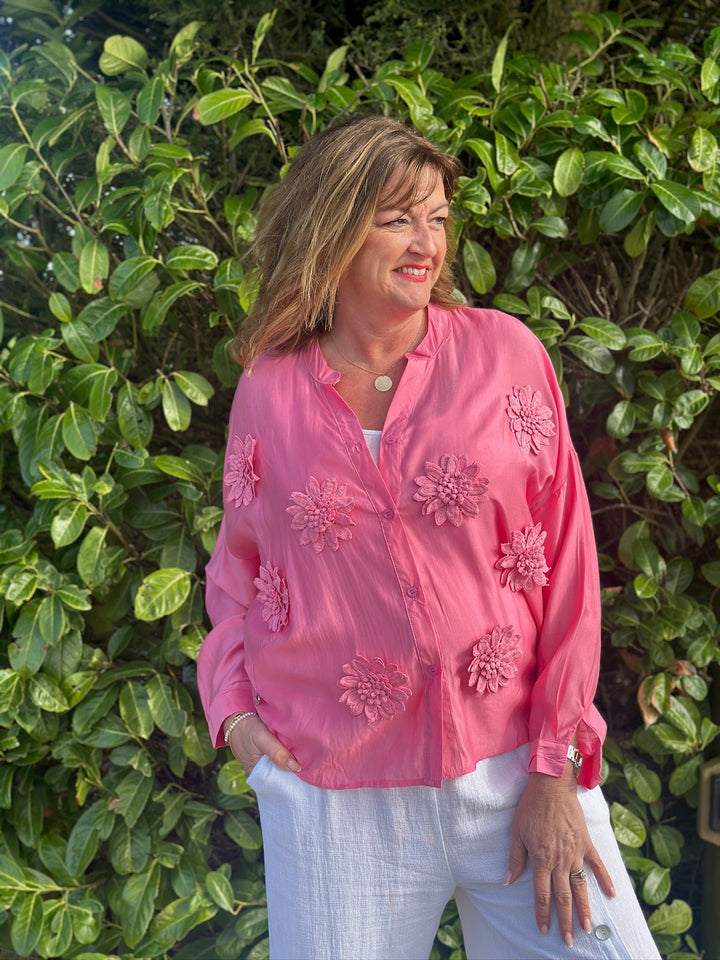 Blouse With Flower Detail  - Malissa J | Pink