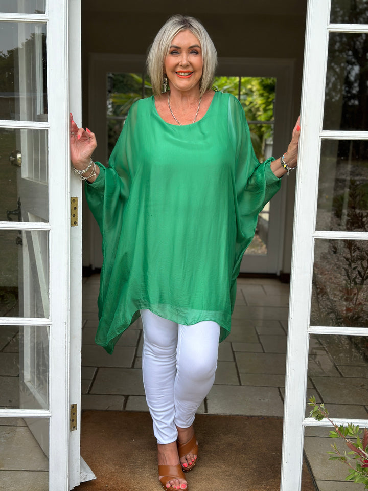 Bella Silk Blouse | Emerald