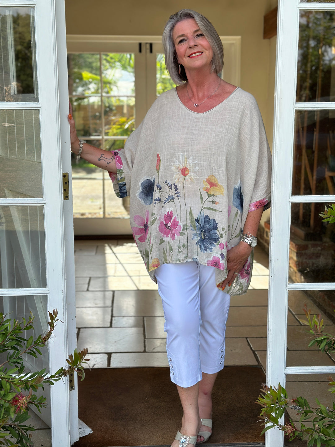 Floral Tapestry Top | Beige