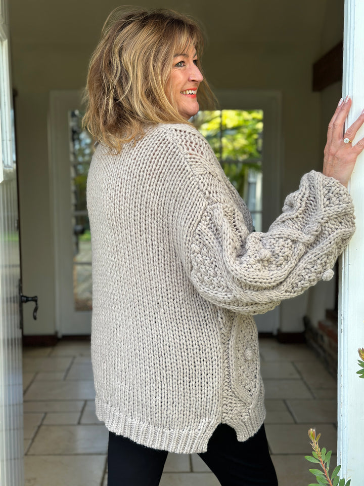 Bobble Cable Chunky Jumper| Taupe