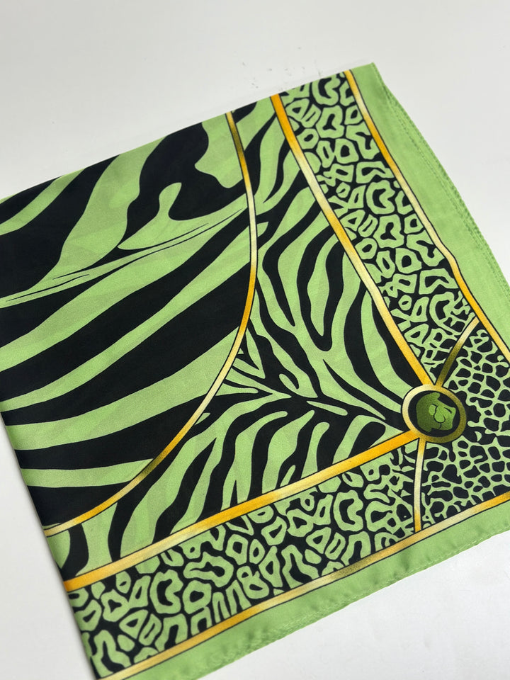 Handbag & Neck Scarf | Green Bold Print