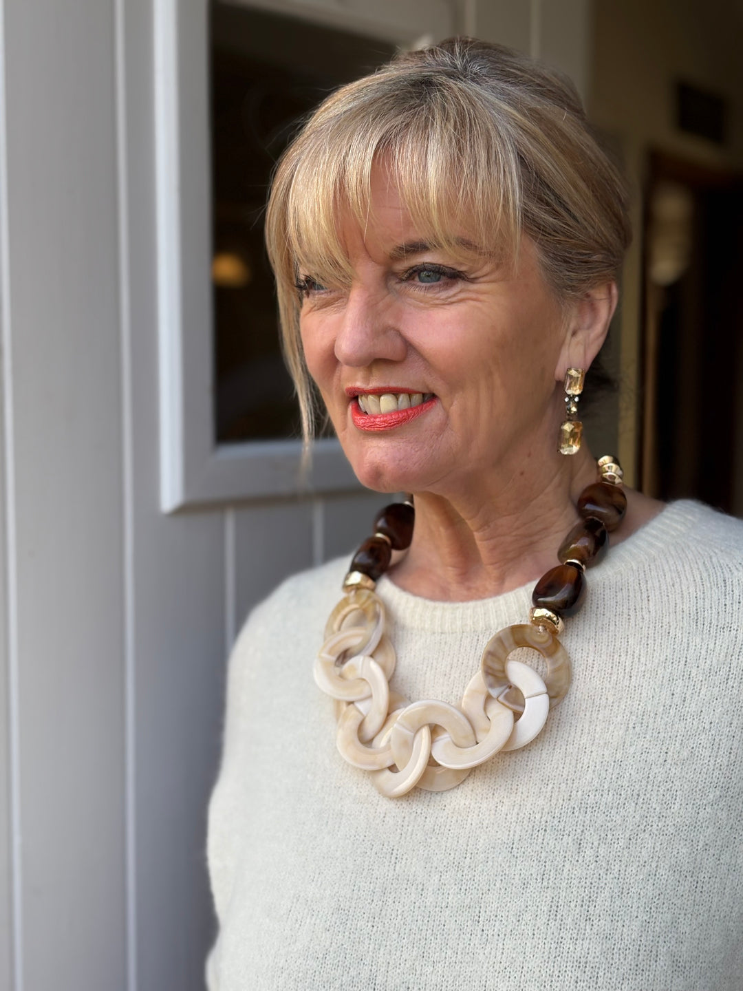 Chunky Chain Link Statement Necklace | Tortoise