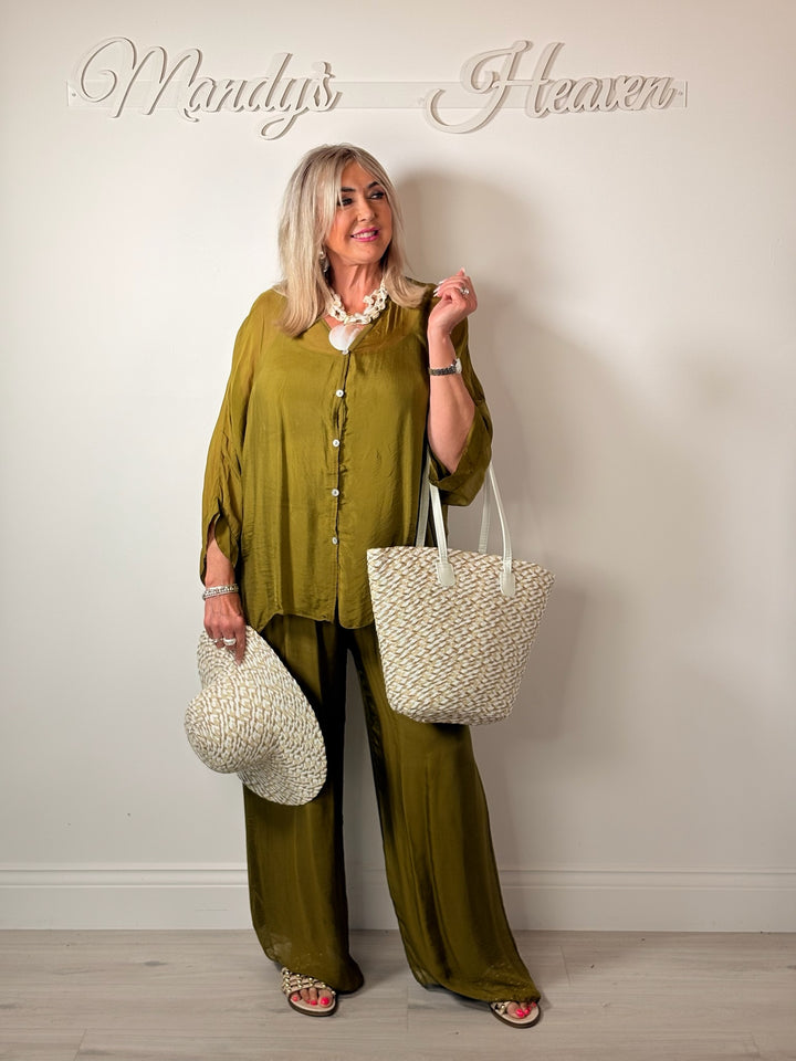 Naomi Silk Blouse | Olive