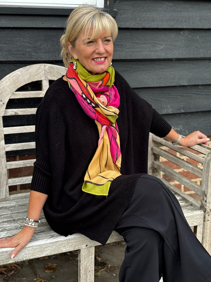 Large Flower Scarf | Lime