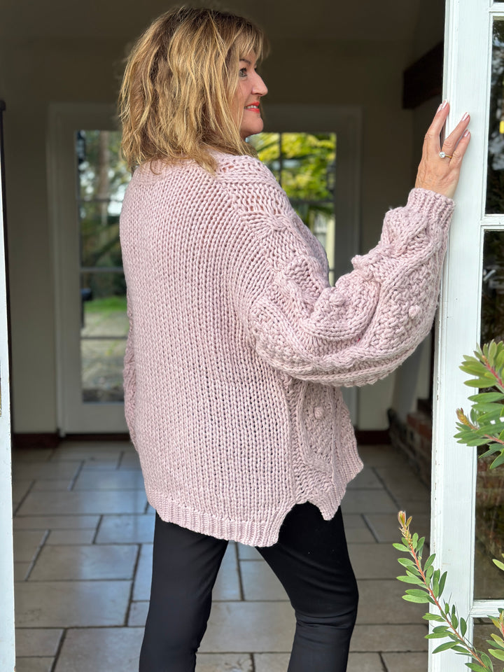 Bobble Cable Chunky Jumper | Blush