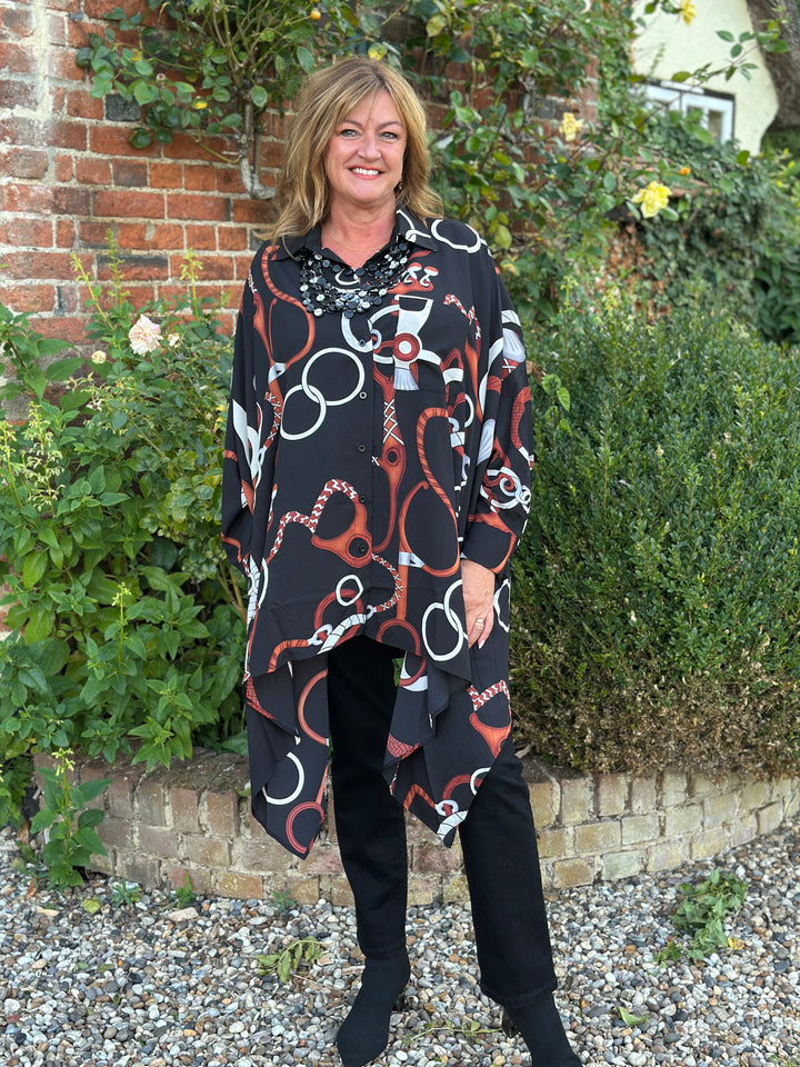 Asymmetric Abstract Shirt - Malissa J | Brown