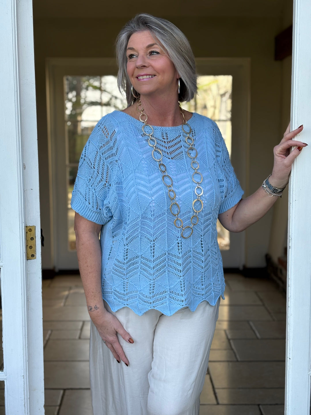 Crochet T-Shirt | Baby Blue