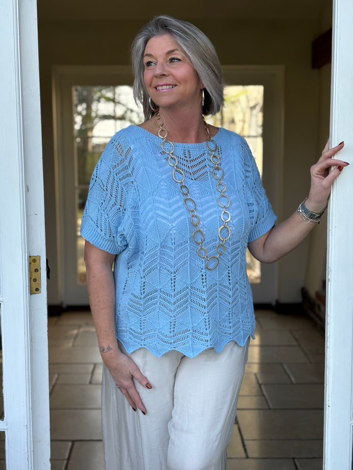 Crochet T-Shirt | Baby Blue