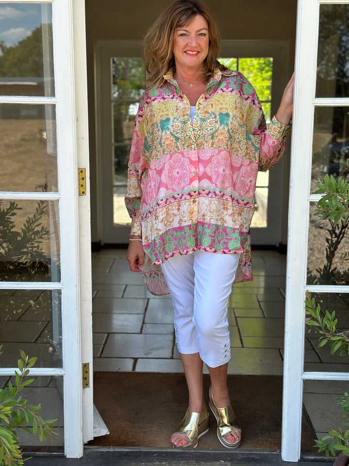 Baroque Print Shirt - Malissa J | Pink