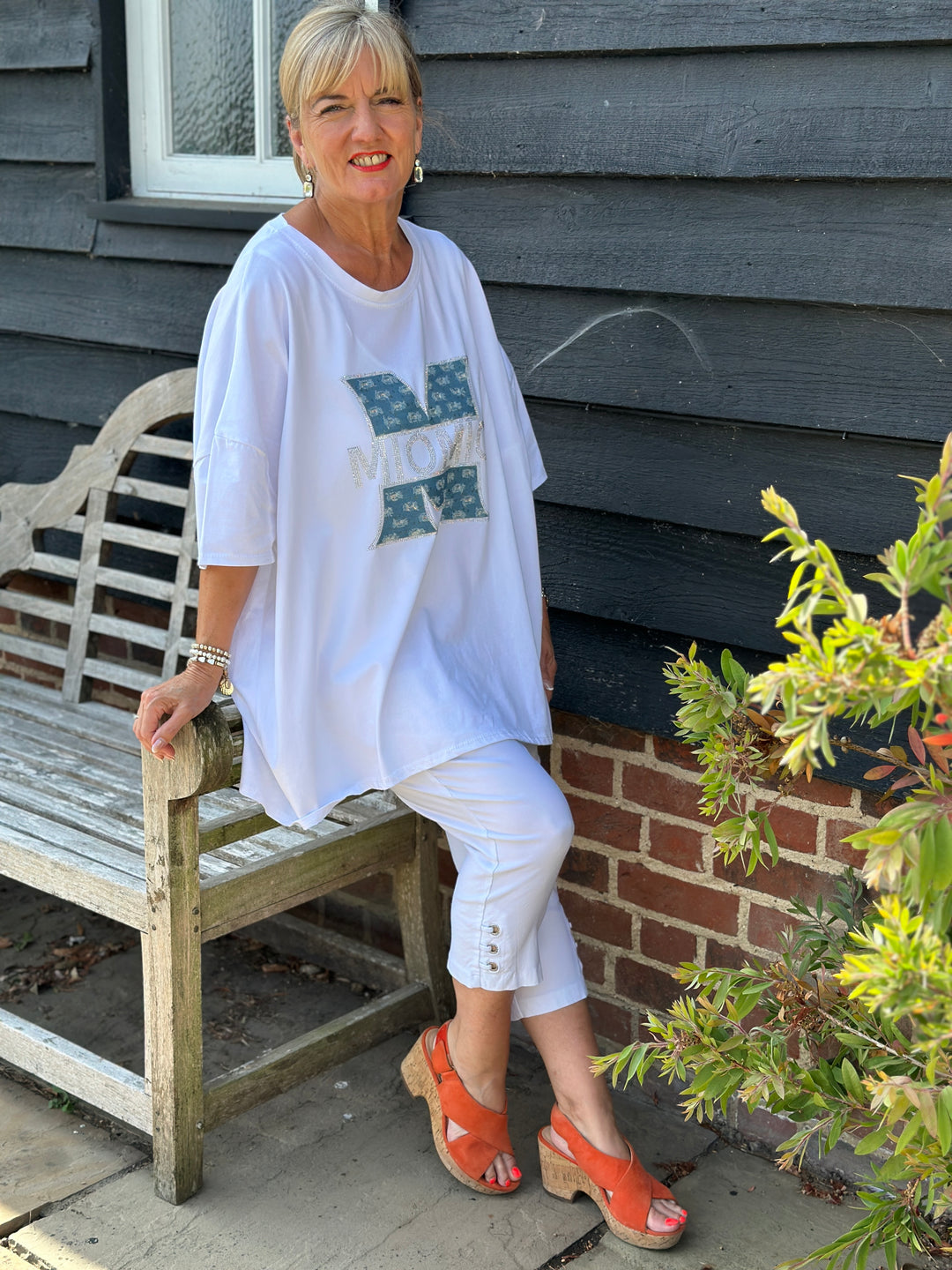 MIOMIO Motif Relaxed T-shirt | White