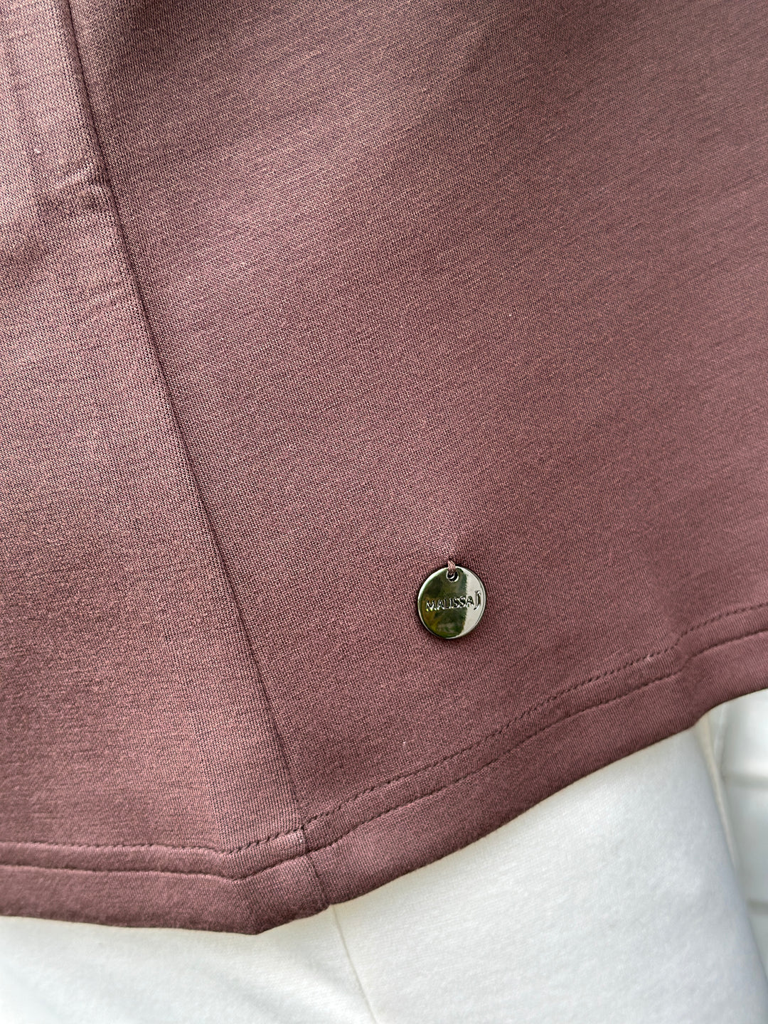 Relaxed V-Neck Long Sleeve Top - Malissa J | Chocolate Brown