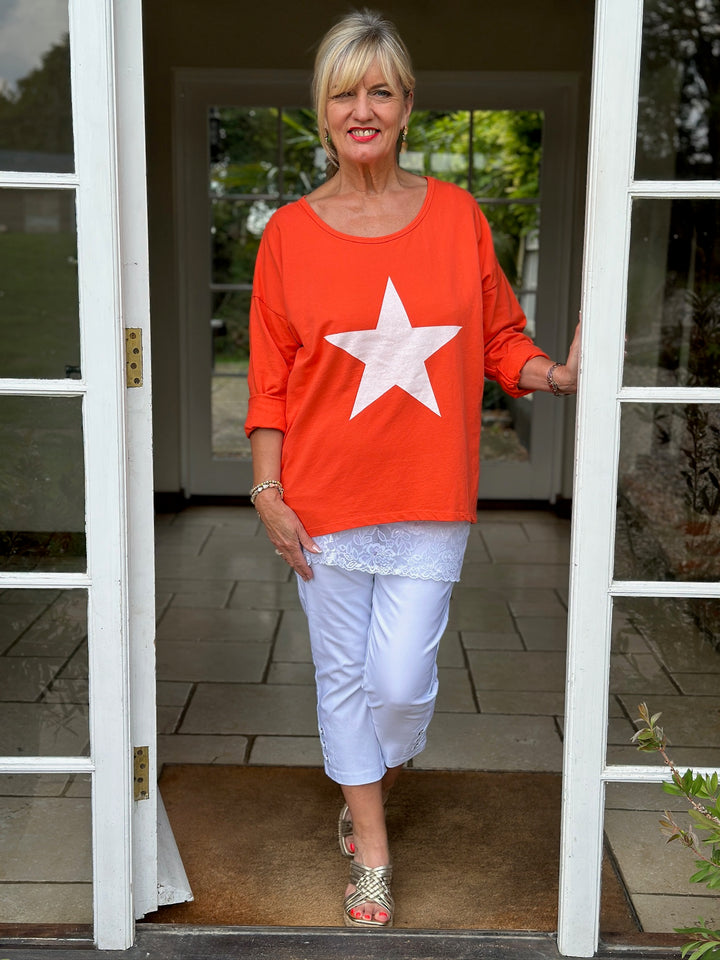 Cotton Star Lightweight Sweatshirt | Orange