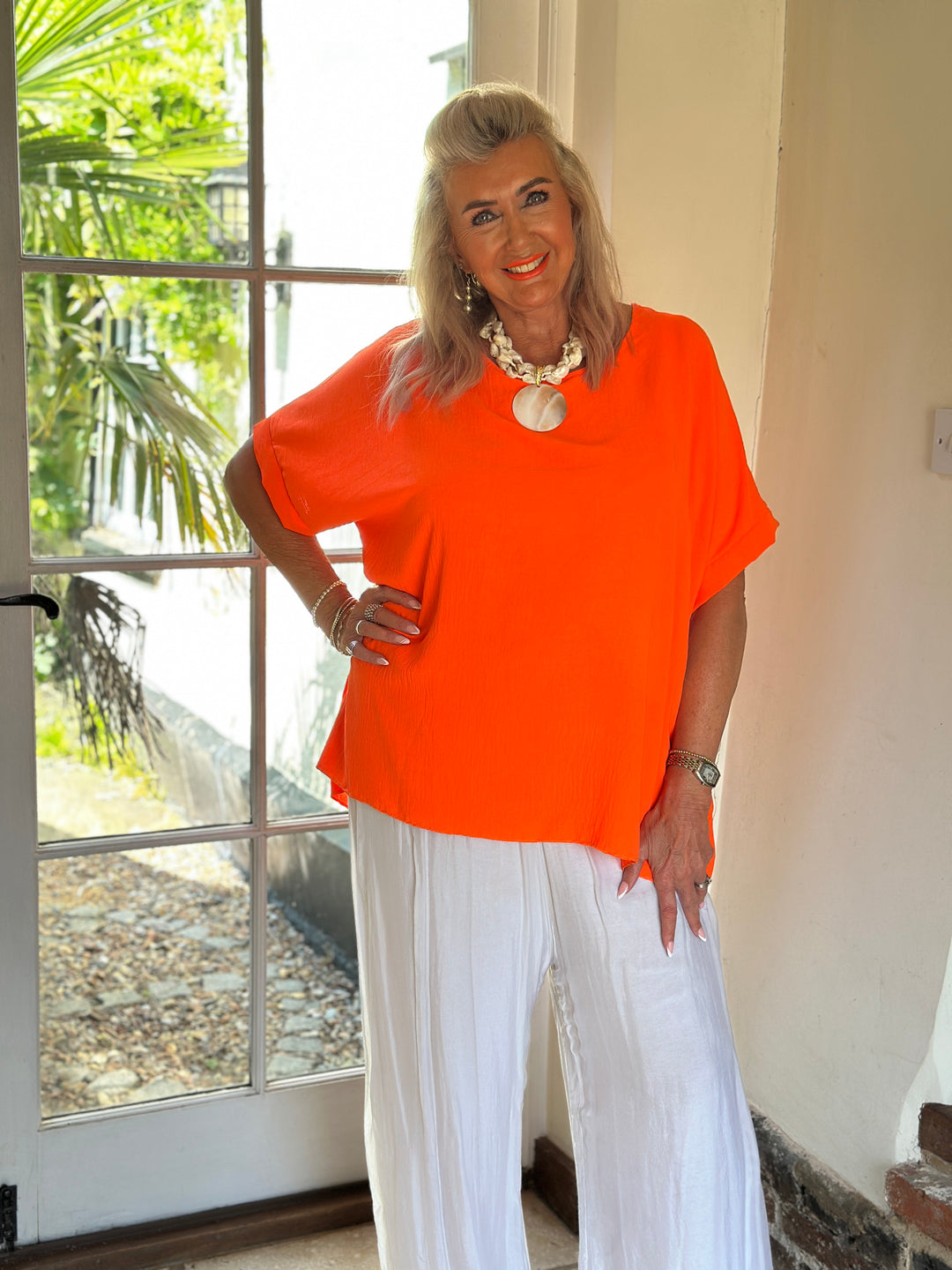 Oversized Staple Top | Orange