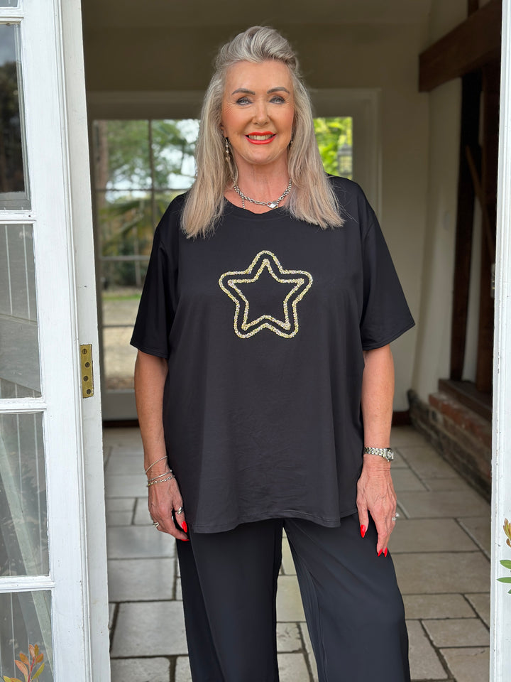 Sparkle Star T-Shirt | Black
