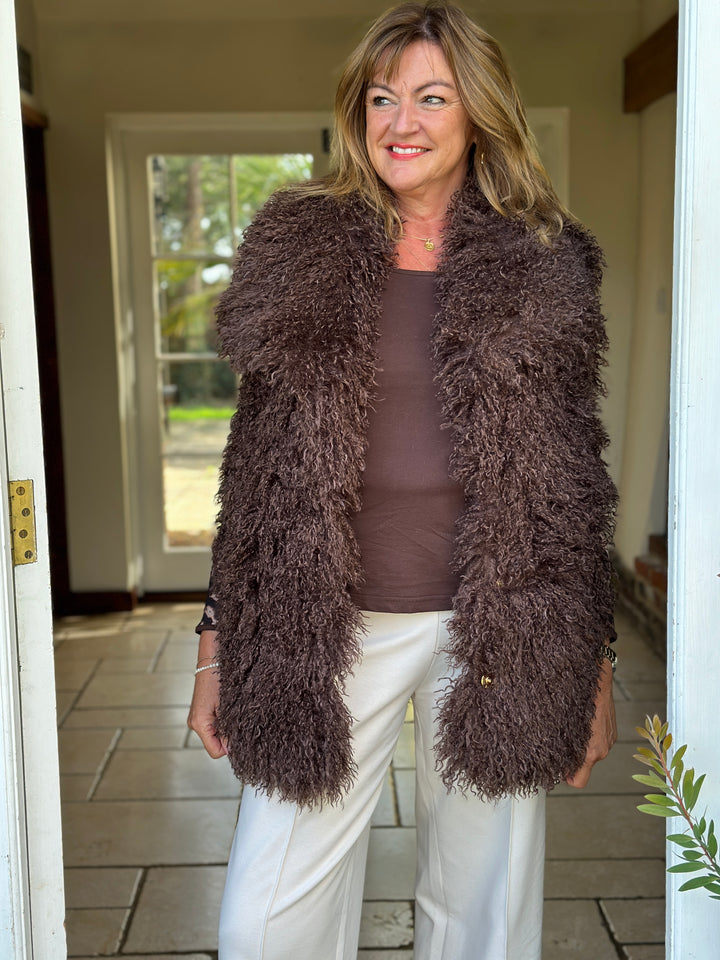 Shaggy Faux Fur Gilet - Malissa J | Chocolate