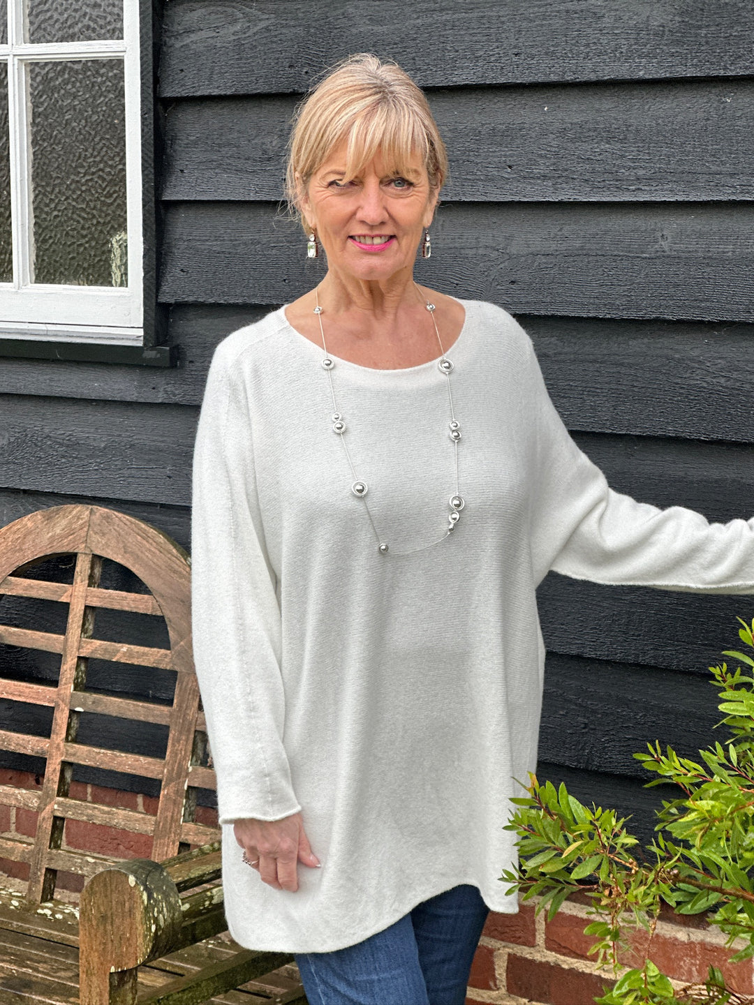 Round Neck Knitted Jumper | Cream - Mandy's Heaven 