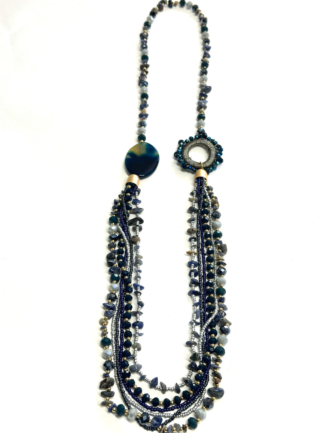 Multi-Strand Cascade Necklace | Blue