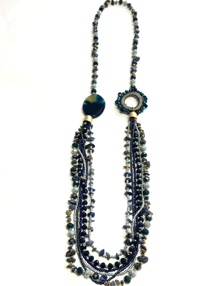 Multi-Strand Cascade Necklace | Blue