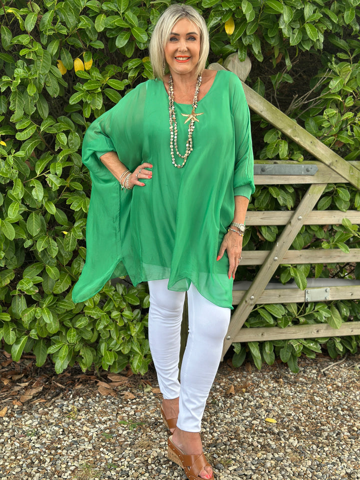 Bella Silk Blouse | Emerald