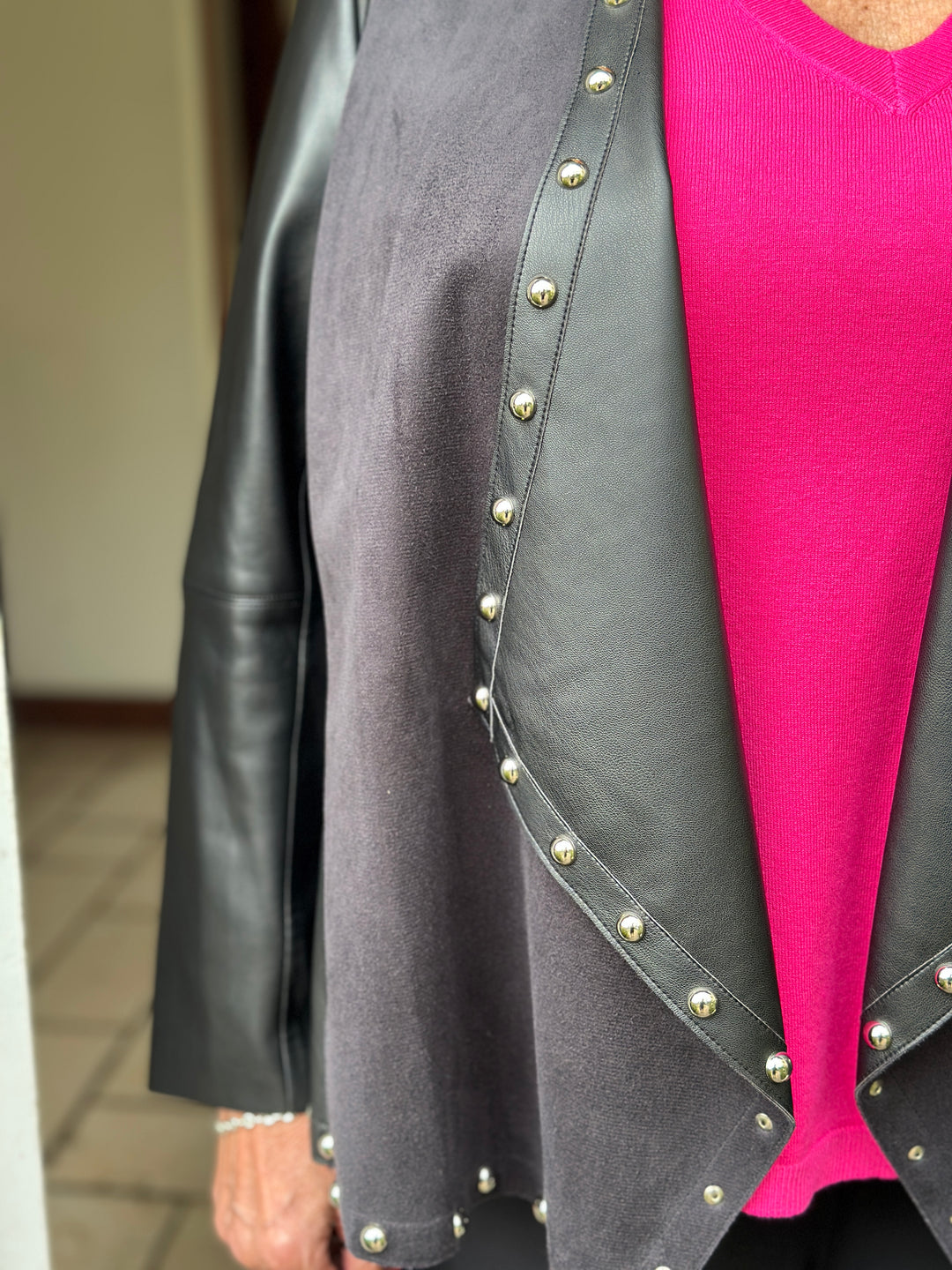 Studded Waterfall Jacket - Malissa J | Black